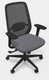 Fauteuil de Travail ERGOVIE ,Haut dossier avec support lombaire luxe réglable en hauteur, assise réglable en profondeur, mécanisque synchrone,assise régable en profondeur avec accotoirs 4D resille Noir et tissu Gris