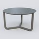 Table Basse Fashion Styl piètement tryptique en métal et plateau bois. Plateau Carbon Grey et pietement Carbon Grey.