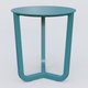 Table Basse Fashion Styl piètement tryptique en métal et plateau bois. Plateau Bleu Petrole (RAL 5025) et pietement Bleu Petrole (RAL 5025).