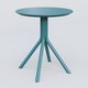 Table Basse Fashion Styl piètement 4 branches en métal et plateau bois. Plateau Bleu Petrole (RAL 5025) et pietement BP.