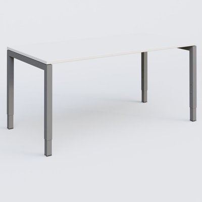Gamme K3 - Plans droits - Bureau droit gamme K3 160-80 cm hauteur réglable. Plateau Blanc et pietement Aluminium.