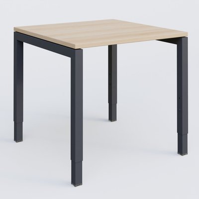 Gamme K3 - Plans droits - Bureau droit gamme K3 80-80 cm hauteur réglable. Plateau Hêtre et pietement Anthracite.