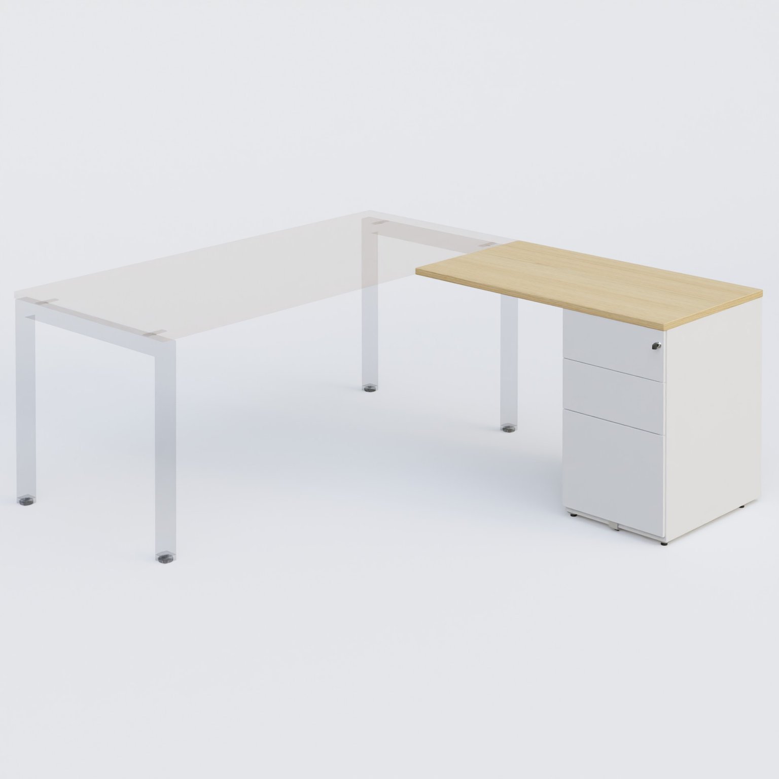 K3- Retour direct 100x60 sur caisson métal HB 3 tiroirs