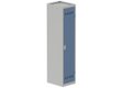 Vestiaire industrie salissante 1 porte (serrure 2 clés) H180xL40xP50cm coffre gris clair/ porte(s) bleu