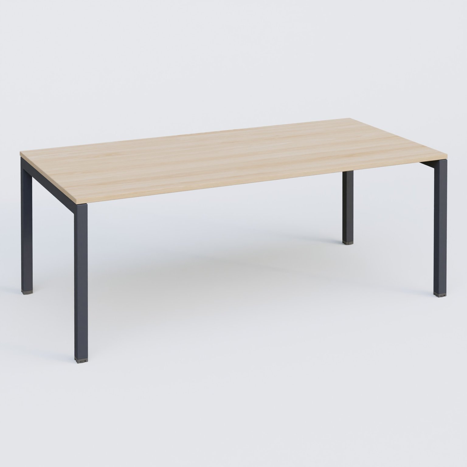 K3 plan droit 200x100cm, plateau hêtre, structure anthracite