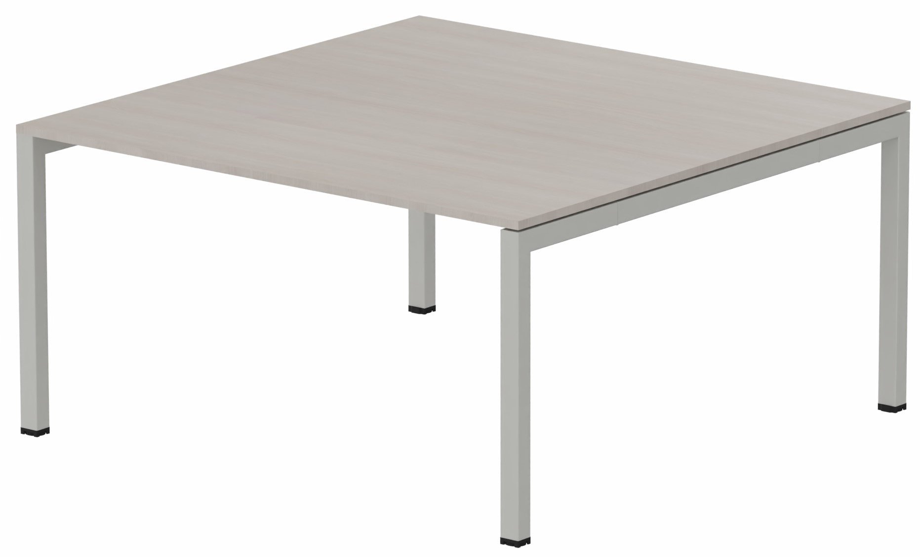K3 plan carré 165x165cm, plateau acacia, structure aluminium