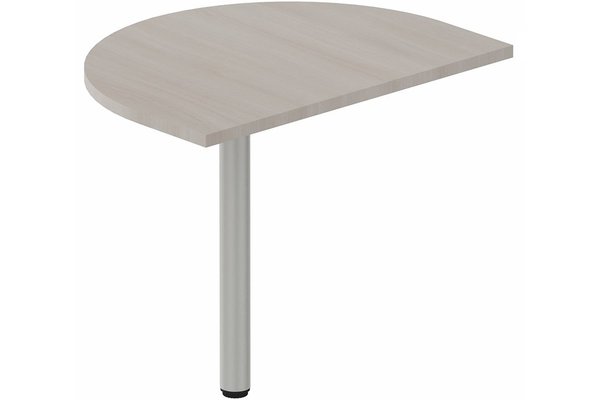 Gamme K3 - Plateau d'angle et extensions conviviales - plan de convivialité 80x60cm sur pied de soutien, plateau acacia, structure aluminium