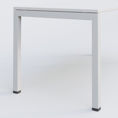 Gamme K3 - Plans droits - K3 Plateau droit 100x60 pieds fixe. Plateau Blanc et pietement Blanc.