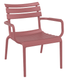 Fauteuil de jardin Garden avec accotoirs - 1 place - Coloris Marsala