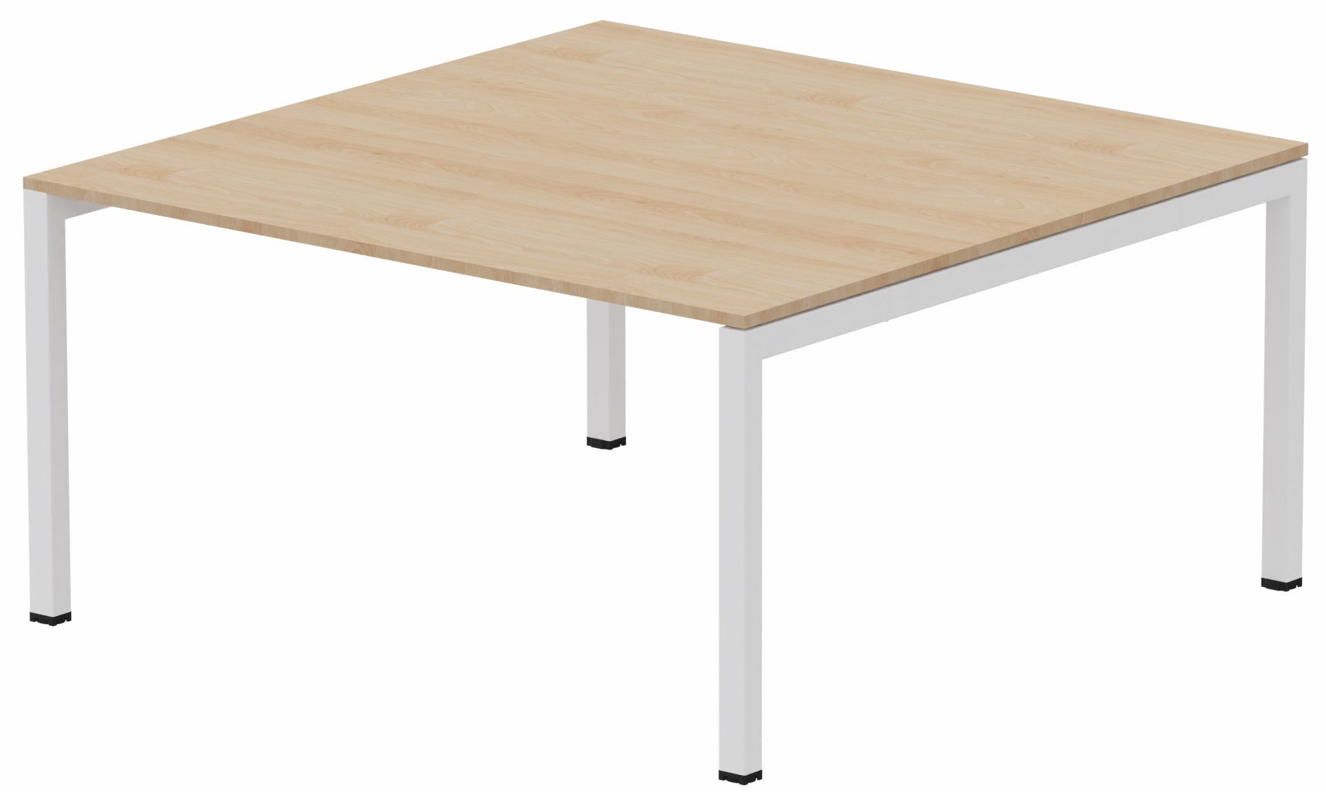 K3 plan carré 165x165cm, plateau hêtre, structure blanc