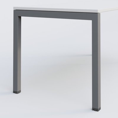 Gamme K3 - Plans droits - K3 Plateau droit 100x60 pieds fixe. Plateau Blanc et pietement Aluminium.