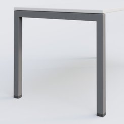 Gamme K3 - Plans droits - K3 Plateau droit 100x60 pieds fixe. Plateau Blanc et pietement Aluminium.