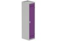 Vestiaire industrie salissante 1 porte (serrure 2 clés) H180xL40xP50cm coffre gris clair/ porte(s) prune