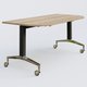 Module d'extrémité de la gamme LEM 165-80 cm. Plateau Chêne naturel et pietement Noir/Chrome.