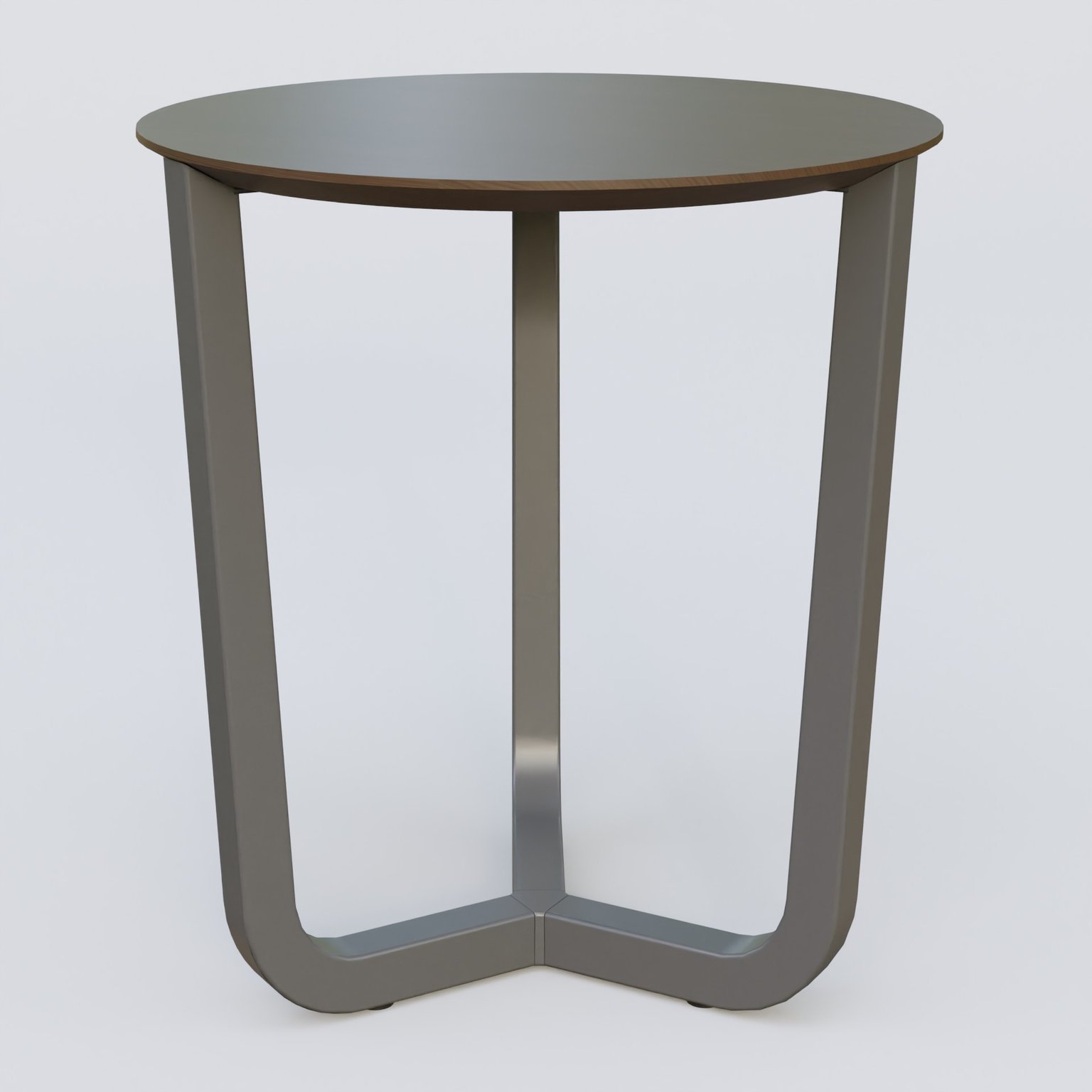 Table Basse Fashion Styl piètement tryptique en métal et plateau bois. Plateau Chêne Moka et pietement Carbon Grey.