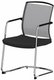 Dandy - Chaise piétement luge chrome (CH).Assise tissu Bondai Noir (8033)