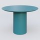 Table Basse Fashion Styl piètement colonne en métal D-26cm et plateau bois. Plateau Bleu Petrole (RAL 5025) et pietement Bleu Petrole (RAL 5025).