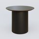 Table Basse Fashion Styl piètement colonne en métal D-26cm et plateau bois. Plateau Chêne Moka et pietement Noir (RAL 9005).