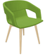 MELODY fauteuil 4 pieds bois frêne naturel Tissu ERA CES16 VERT