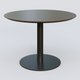 Table Basse Fashion Styl piètement colonne en métal et plateau bois. Plateau Chêne Moka et pietement Noir (RAL 9005).