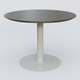 Table Basse Fashion Styl piètement colonne en métal et plateau bois. Plateau Chêne Moka et pietement Gris (RAL 7038).