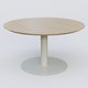 Table Basse Fashion Styl piètement colonne en métal et plateau bois. Plateau Chêne et pietement Gris (RAL 7038).