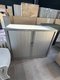 Armoire à rideaux 120 x 120 cm rideaux et coffre couleur aluminium