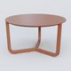 Table Basse Fashion Styl piètement tryptique en métal et plateau bois. Plateau Brun cuivré (RAL 8004) et pietement Brun cuivré (RAL 8004).