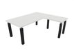 X4 Ensemble de bureau 180x90cm + retour 60x100cm sur pieds noir/ blanc - sur délai