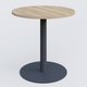 Table de réunion pietement colonne plateau D 80 cm. Plateau Chêne naturel et pietement Anthracite.