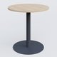 Table de réunion pietement colonne plateau D 80 cm. Plateau Hêtre et pietement Anthracite.
