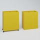 Poubelle 2 Module HT 75 cm Larg. 60 cm Prof. 30 cm avec roulettes . Coffre Jaune