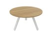 X3 Table de réunion diam 120cm. Plateau Noyer et piètement Blanc.