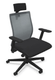 ZEN MESH AVEC TETIERE siège opérative synchrone décalé avec translation d'assise, tissu BONDAI noir (BNA) VENDU SANS ACCOTOIR