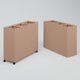Poubelle 3 Modules HT 75 cm la HT 90 cm Prof. 30cm avec roulettes . Coffre Rose
