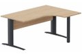 K1 VDF BOIS Compact 90° asymétrique 160x120x80/60cm retour à droite sur pied de soutien hêtre/anthracite