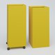 Poubelle 1 Module HT 75 cm Larg. 30 cm Prof. 60 cm avec roulettes . Coffre Jaune