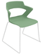 SWEETY Chaise pied luge H46cm. coque polypropylène coloris SAUGE. piétement Blanc