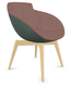 COCO Siège Lounge coque polyuréthane moulé tapissé Berta intérieur VIEUX ROSE AI0 / extérieur MENTHE  AI2