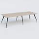K5 table bench 280*120 cm. Plateau Acacia et pietement Noir Mat avec base chromé.