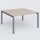 K3 Plateau droit 140x145 pieds fixe. Plateau Acacia et pietement Aluminium.