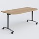 Module d'extrémité pour table abattante gamme Arca 165-80 cm. Plateau Noyer et pietement Aluminium.