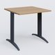 K2 Plateau droit 80x80 pieds fixe. Plateau Noyer et pietement Anthracite.