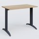 K2 Plateau droit 100x60 pieds fixe. Plateau Chêne naturel et pietement Anthracite.