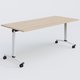 Table abattante gamme Arca 180-80 cm. Plateau Hêtre et pietement Blanc.