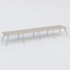 K5 table bench 560*120 cm. Plateau Acacia et pietement Chrome avec base chromé.