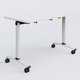 Table abattante gamme Arca 120-60 cm. Plateau Blanc et pietement Blanc.