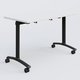 Table abattante gamme Arca 120-60 cm. Plateau Blanc et pietement Noir.