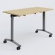 Table abattante gamme Arca 120-60 cm. Plateau Chêne clair et pietement Aluminium.