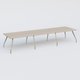 K5 table bench 420*120 cm. Plateau Acacia et pietement Chrome avec base chromé.